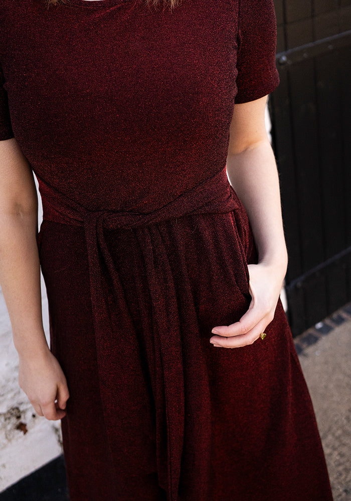 Fifth angle of Talita Sparkle Tie Front Midi Dress