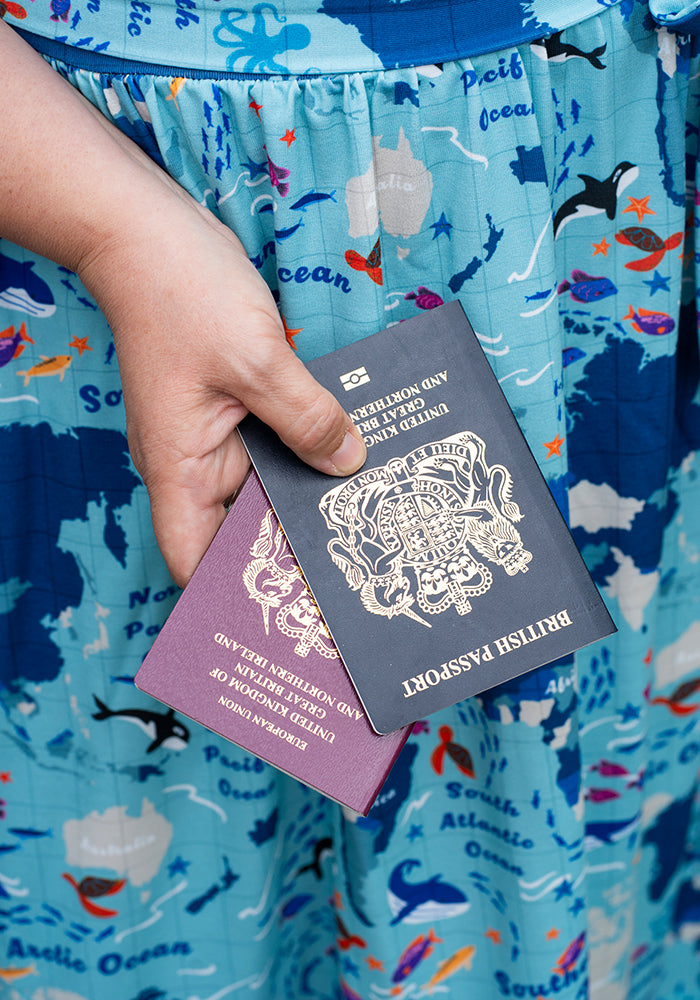 Seventh angle of Tallis World Map Print Dress