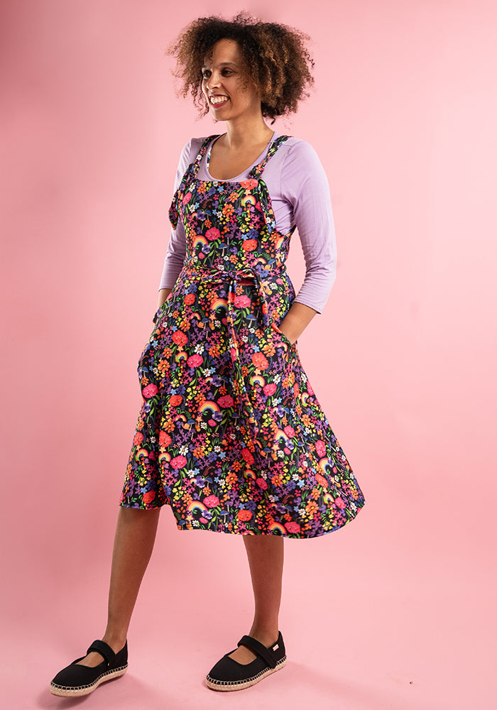 Eleventh angle of Tamar Rainbow Garden Print Pinafore