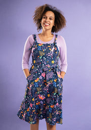 Tamar Navy Magical Moth Print Pinafore