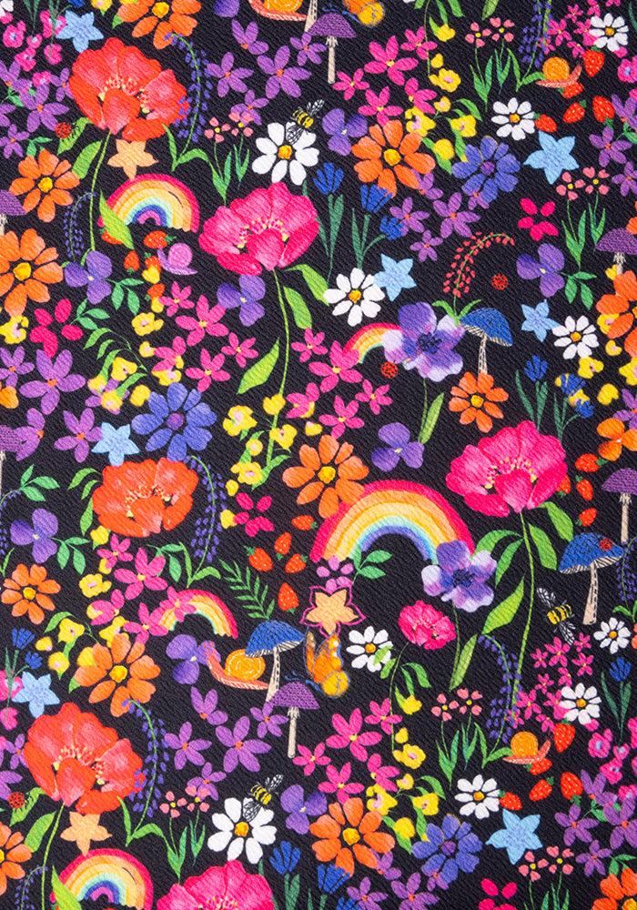 Second angle of Tamar Rainbow Garden Print Pinafore