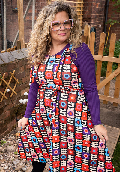 Tamar Retro Floral Print Pinafore