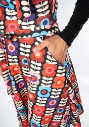 Tamar Retro Floral Print Pinafore
