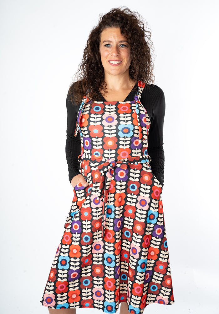 Tamar Retro Floral Print Pinafore