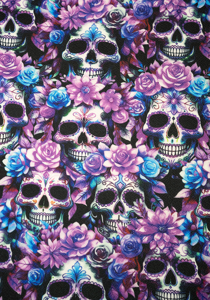 Second angle of Tamar Floral Skull Print Pinafore