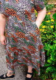 Tammy Ditsy Patchwork Print Tiered Hem Midaxi Dress