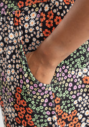 Tammy Ditsy Patchwork Print Tiered Hem Midaxi Dress