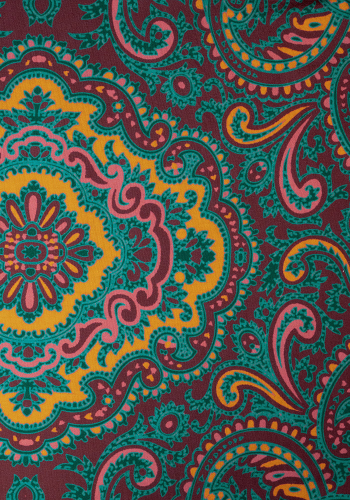 Tamren Paisley Tile Print Tiered Hem Midaxi Dress