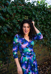 Tanis Cosmic Cats Print Dress