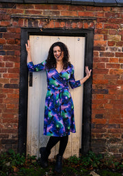 Tanis Cosmic Cats Print Dress