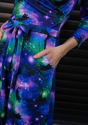 Tanis Cosmic Cats Print Dress