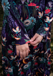 Tanya Flying Heron Print Tiered Hem Midaxi Dress