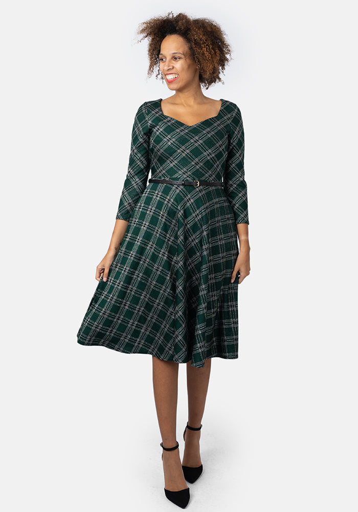 Tara Green Tartan Swing Dress