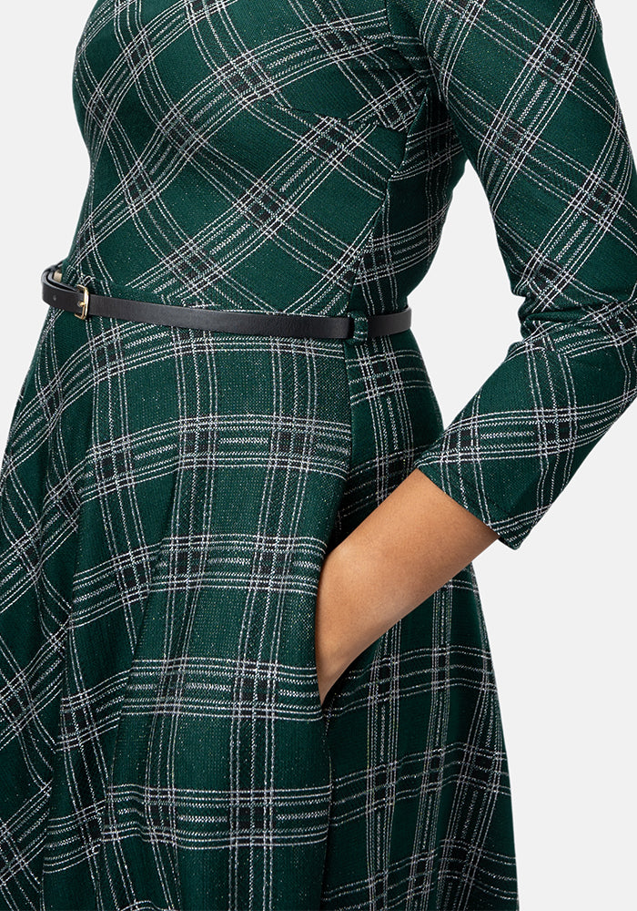 Tara Green Tartan Swing Dress