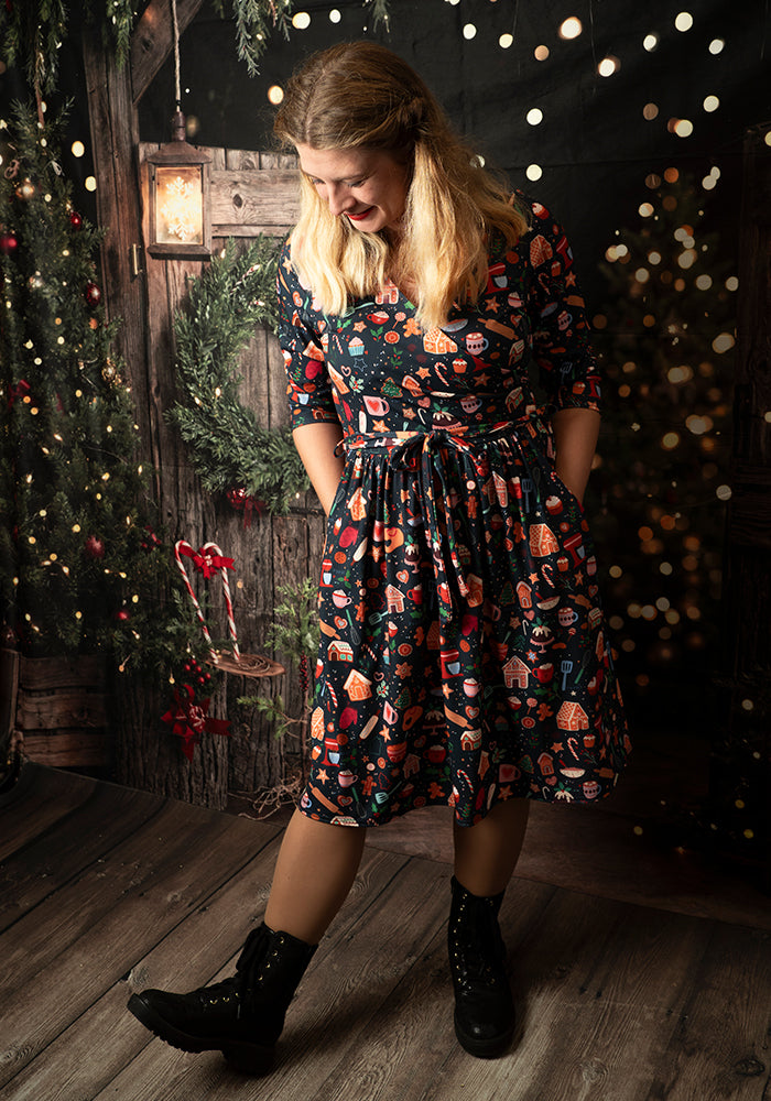 Tashna Christmas Baking Print Dress