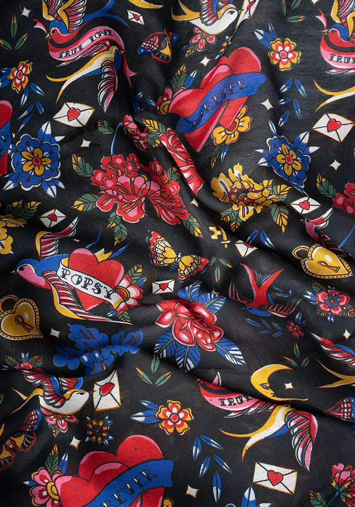 Tattoo Print Scarf