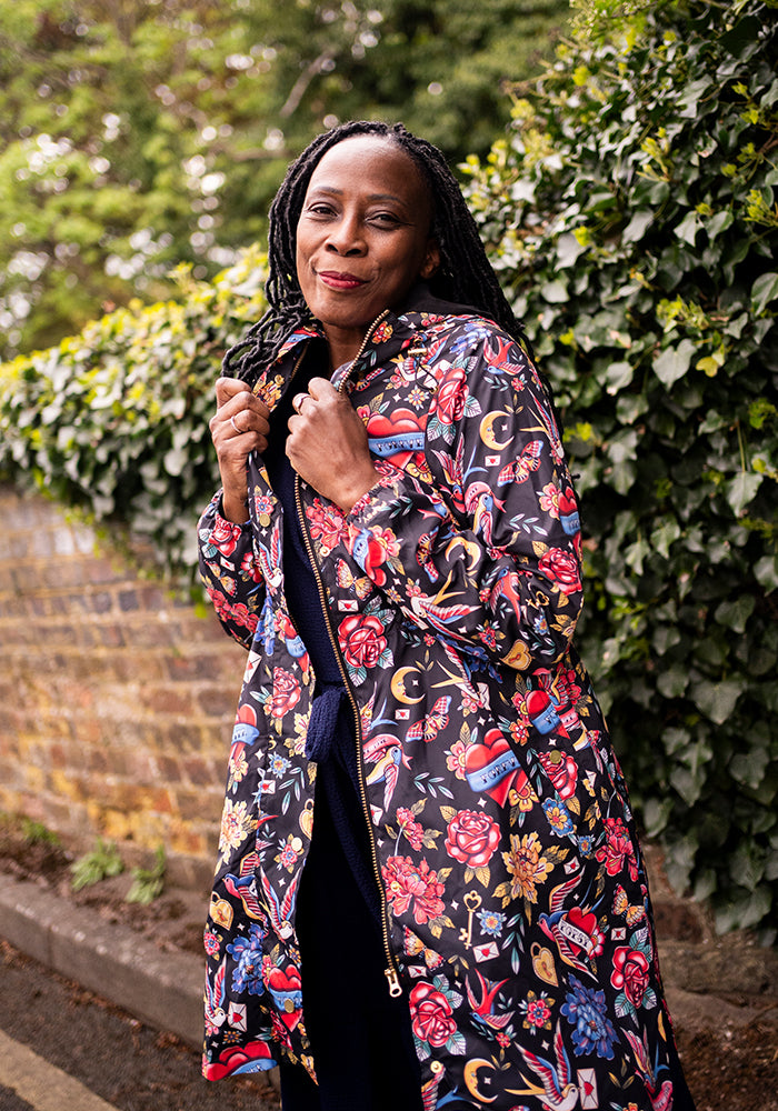 Ninth angle of Tattoo Print Popsy Coat