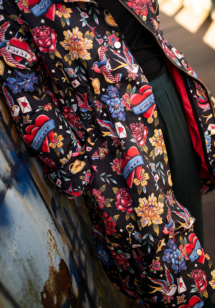 Seventh angle of Tattoo Print Popsy Coat