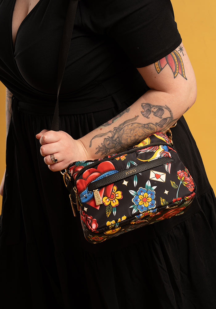 Ninth angle of Tattoo Print Cross Body Bag