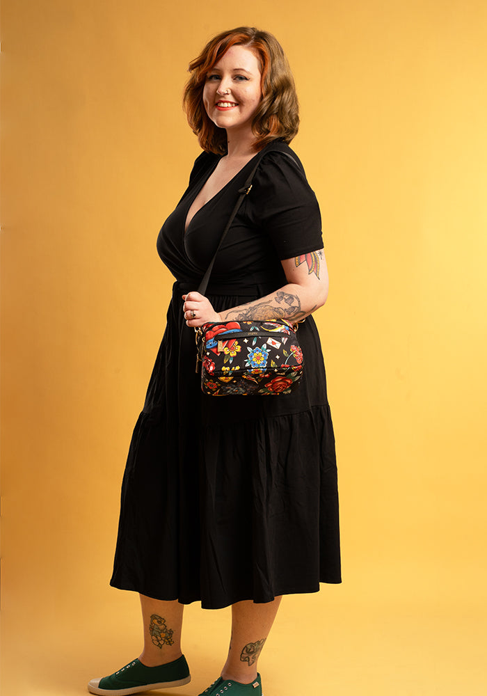 Eighth angle of Tattoo Print Cross Body Bag