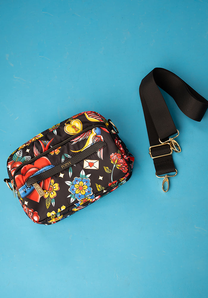 Seventh angle of Tattoo Print Cross Body Bag