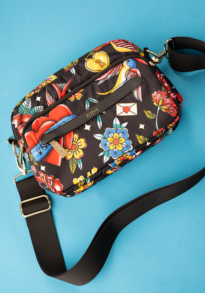 Sixth angle of Tattoo Print Cross Body Bag