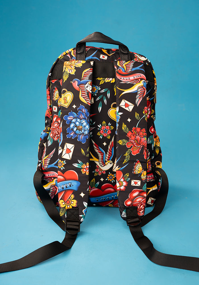 Fifth angle of Tattoo Print Popsy Rucksack