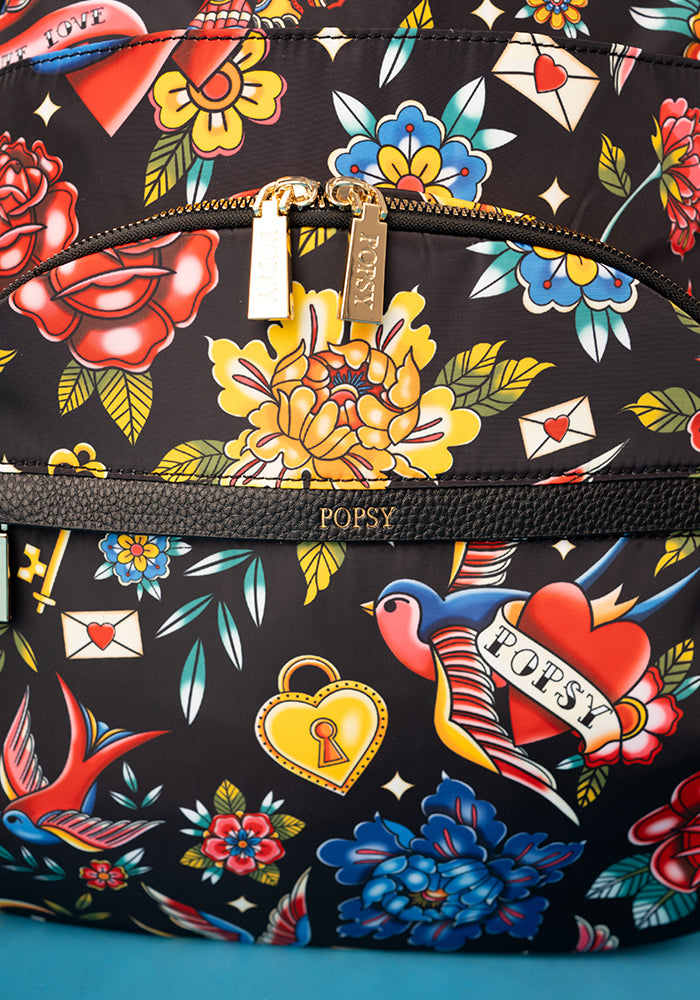 Third angle of Tattoo Print Popsy Rucksack