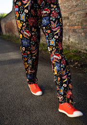 Taylen Tattoo Print Viscose Harem Pants