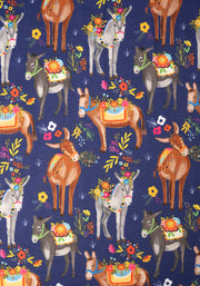 Tatum Floral Donkeys Print Midi Dress