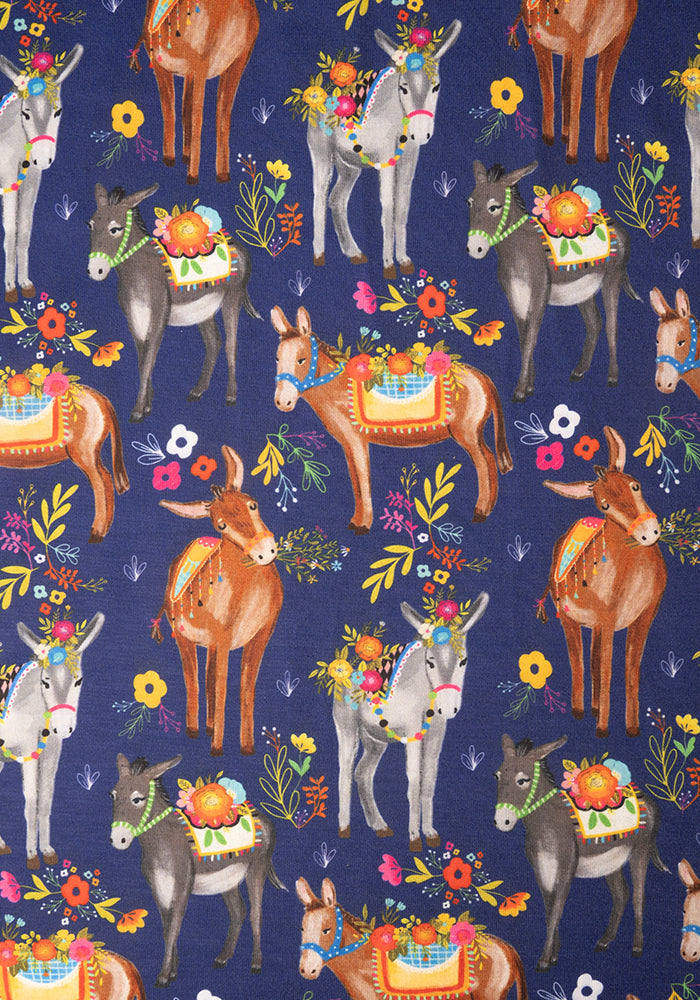 Tatum Floral Donkeys Print Midi Dress