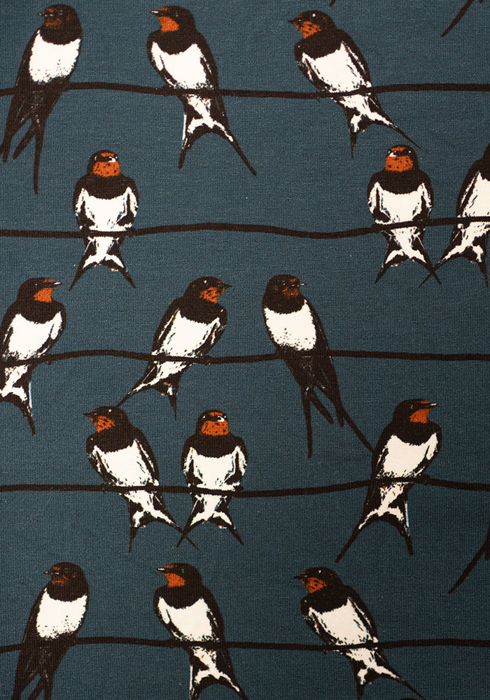 Second angle of Tavi Bird on the Line Print Cotton Dress