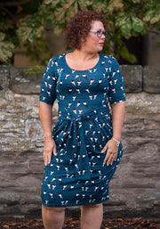 Tavi Bird on the Line Print Cotton Dress