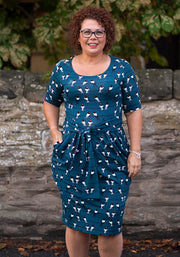 Tavi Bird on the Line Print Cotton Dress