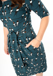 Tavi Bird on the Line Print Cotton Dress