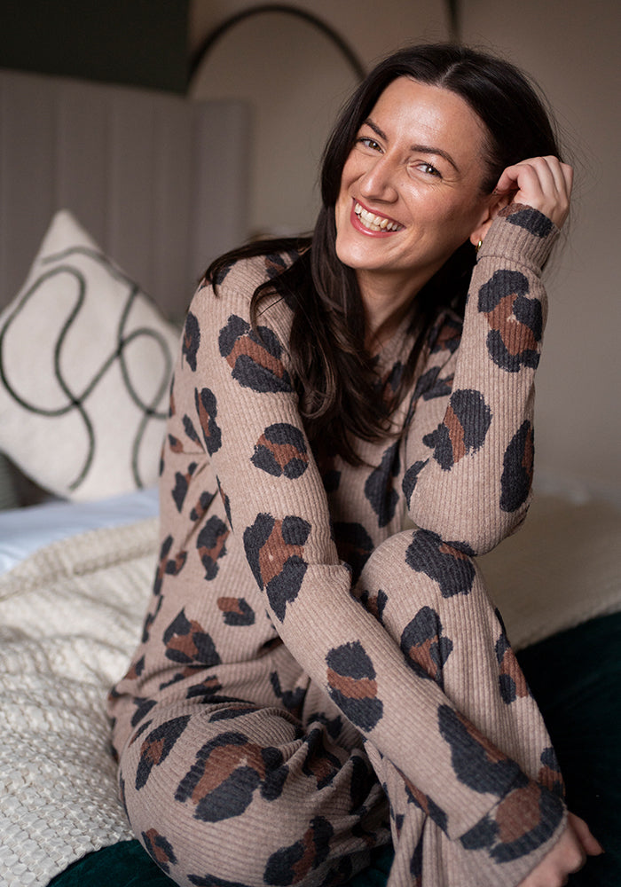 Fifth angle of Taylee Animal Brushed Rib Loungewear Set
