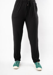 Taylen Black Viscose Harem Pants