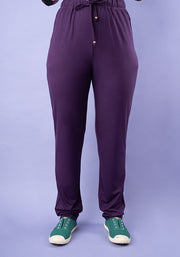 Taylen Dark Purple Viscose Harem Pants