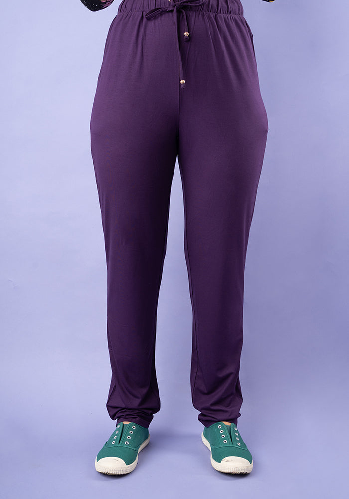 Taylen Dark Purple Viscose Harem Pants