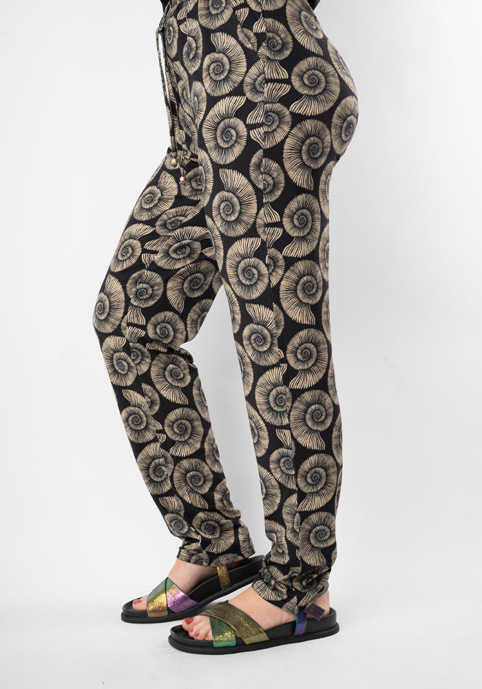 Taylen Fossil Print Viscose Harem Pants