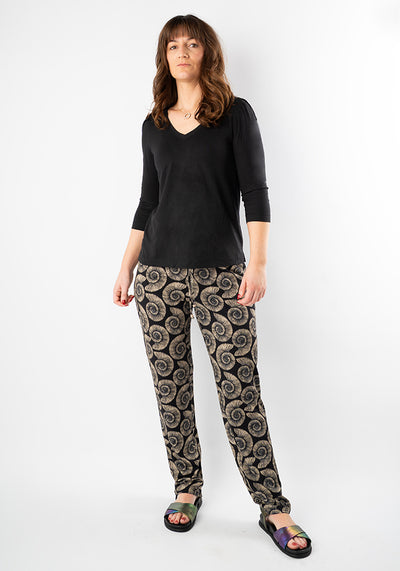 Taylen Fossil Print Viscose Harem Pants