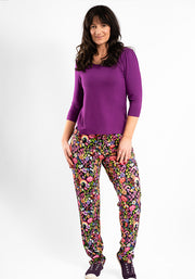 Taylen Garden Rainbow Print Viscose Harem Pants