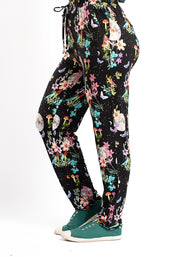 Taylen Midnight Botanical Print Viscose Harem Pants