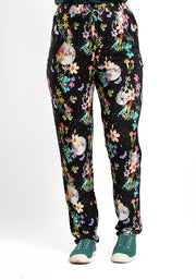 Taylen Midnight Botanical Print Viscose Harem Pants