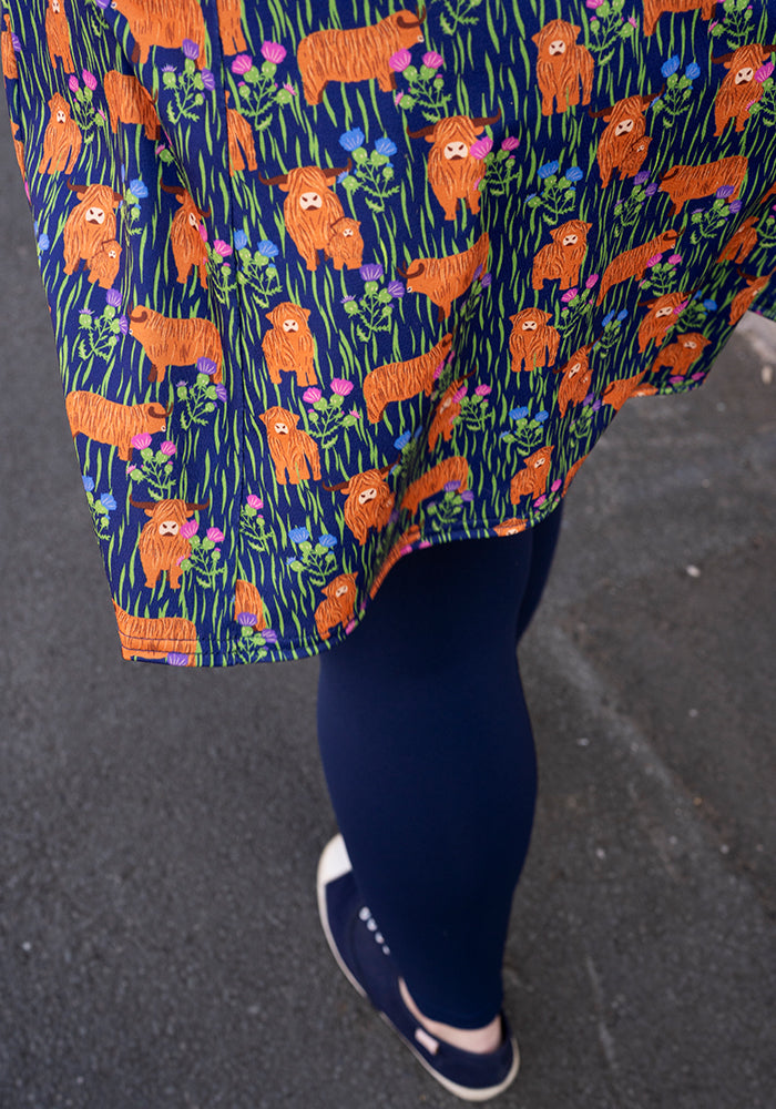 Eighth angle of Taylor Highland Cow Print Jersey Tunic