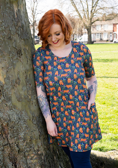 Taylor Highland Cow Print Tunic