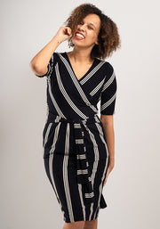 Taz Navy Stripe Viscose Dress