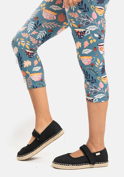 Lewis Teacups Print Popsy Capri Leggings