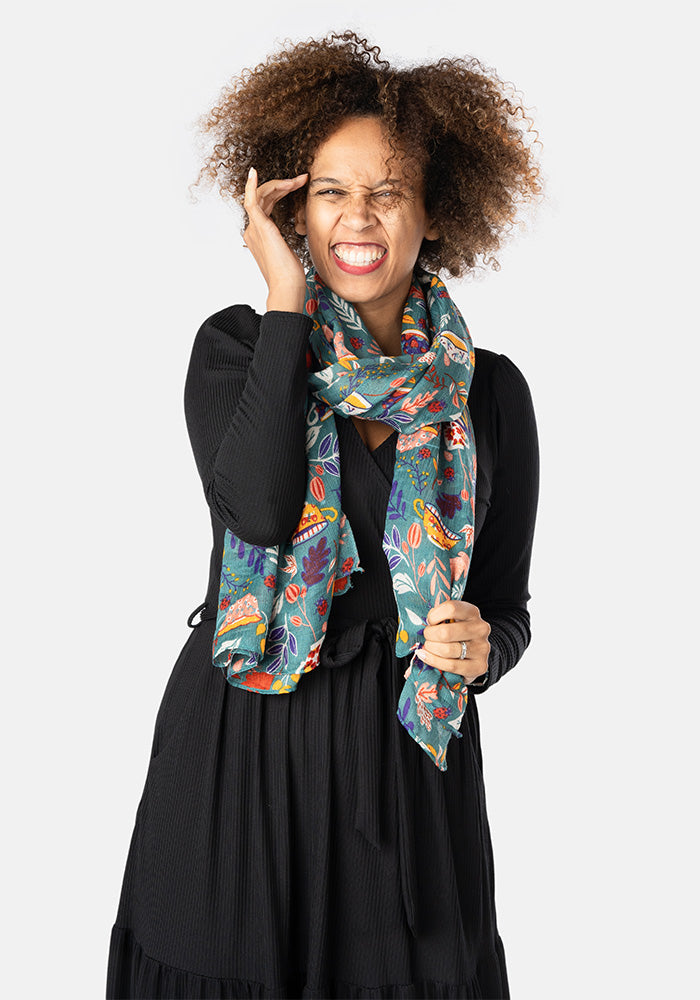 Tea Cups Print Scarf
