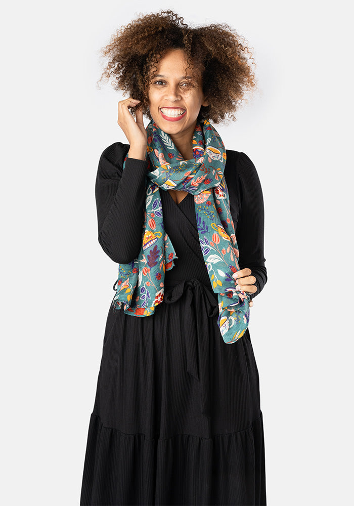 Tea Cups Print Scarf